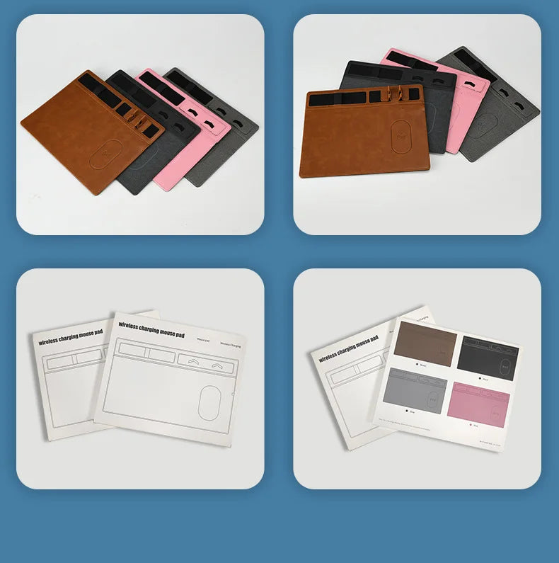 15W HandCrafted Leather Mousepad with Built In Wireless Charger | Luxury Mousepad with 15W Charger and More