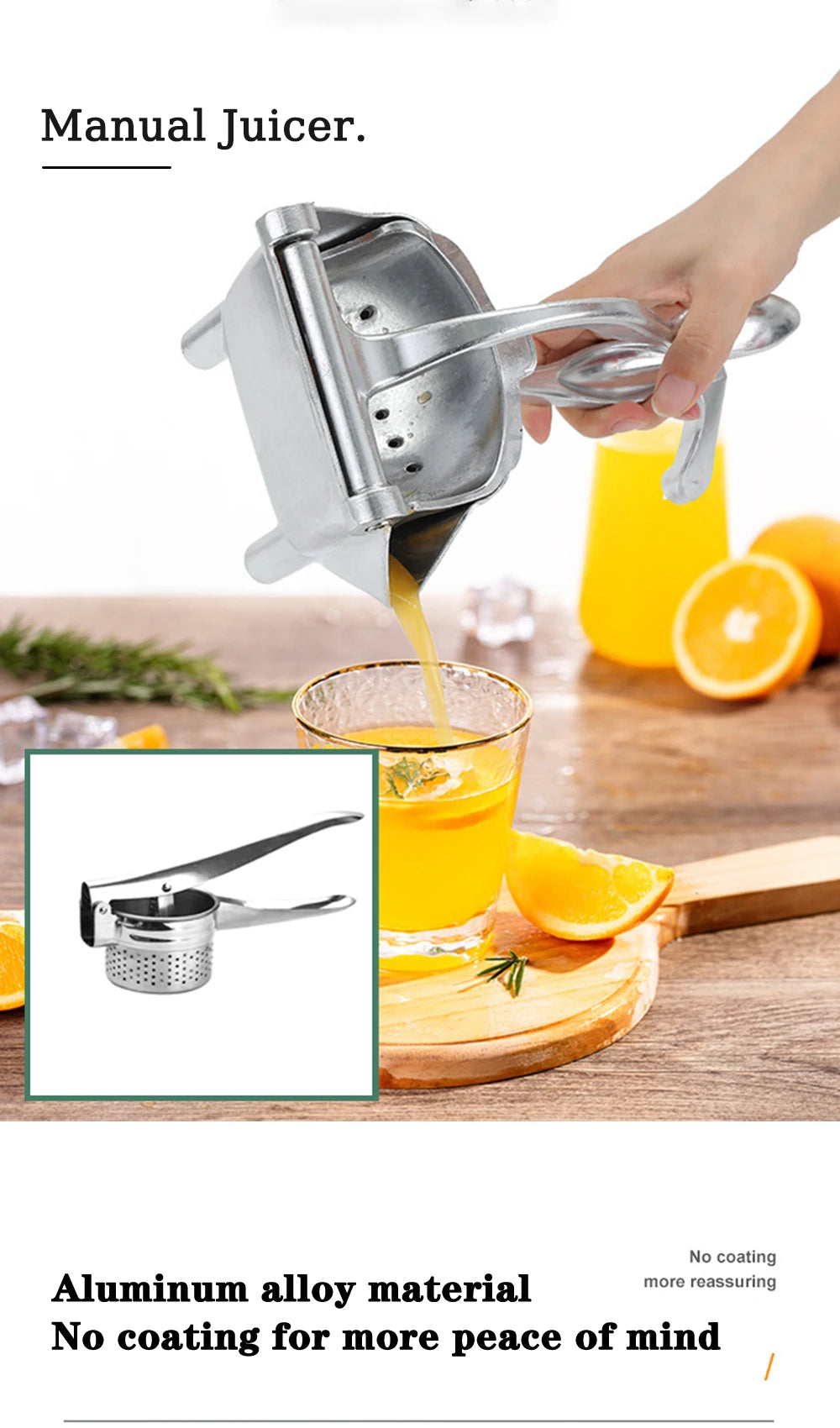 The Awesome Juice Press - Heavy Duty Fruit press for Juicing Fruits and Ricing Veggies