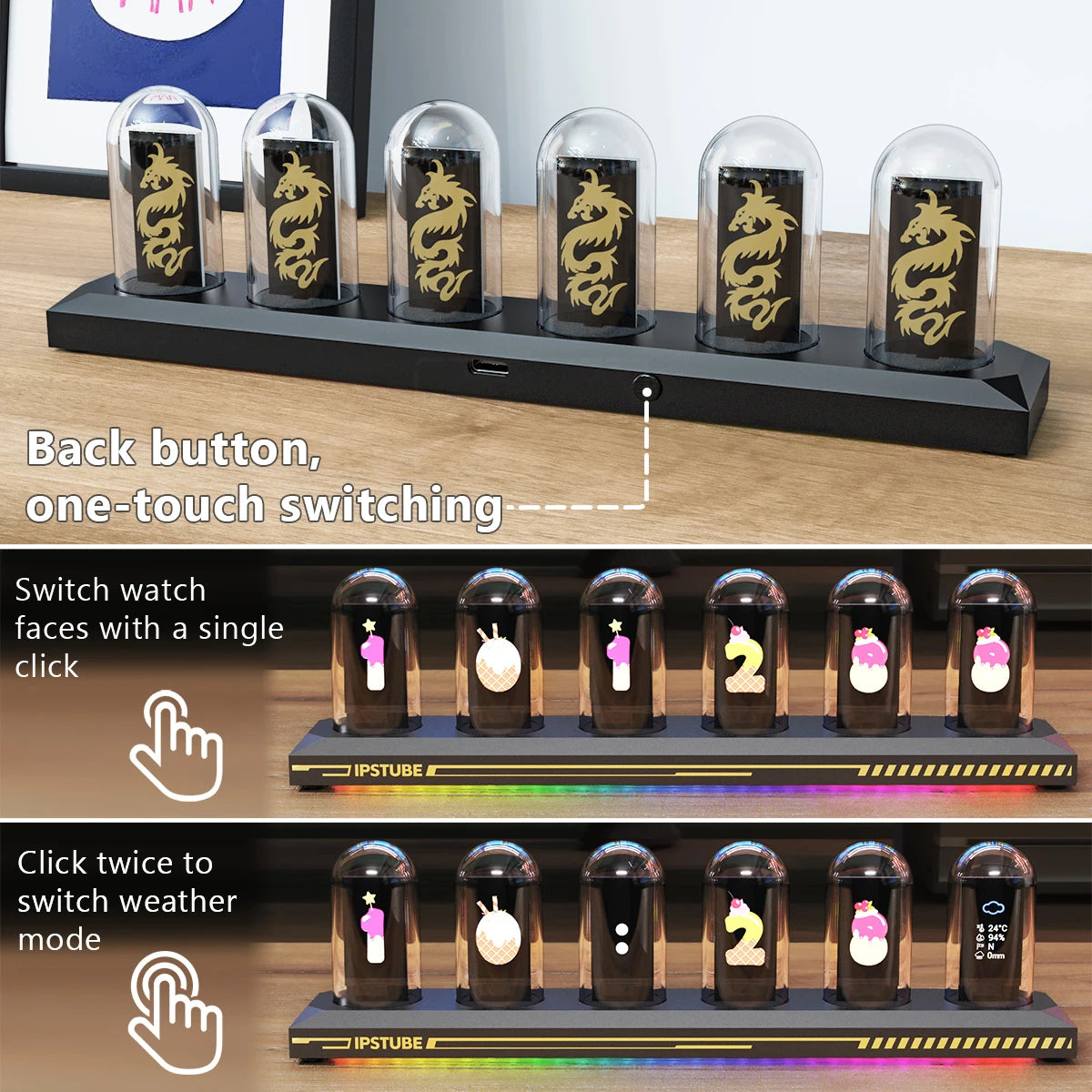 ChronoDesk IPS: The Programmable Retro-Futuristic Nixie Clock