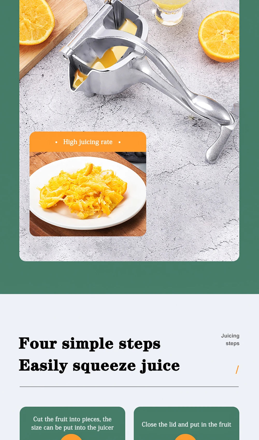 The Awesome Juice Press - Heavy Duty Fruit press for Juicing Fruits and Ricing Veggies