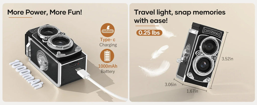 Awesome Dog Vintage Mini Digital Camera - 12MP, 1080P FHD Video Vlogging Portable Camera