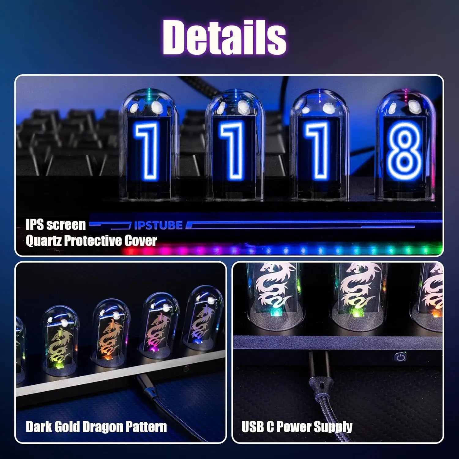 ChronoDesk IPS: The Programmable Retro-Futuristic Nixie Clock