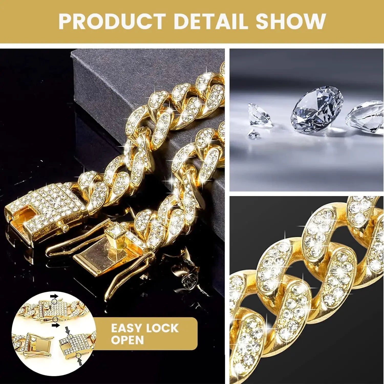 Dawgsome Gear Executive Cuban 18K Gold Plated 316L Stainless Steel Iced Out Dog Collar