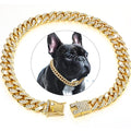 Dawgsome Gear Executive Cuban 18K Gold Plated 316L Stainless Steel Iced Out Dog Collar