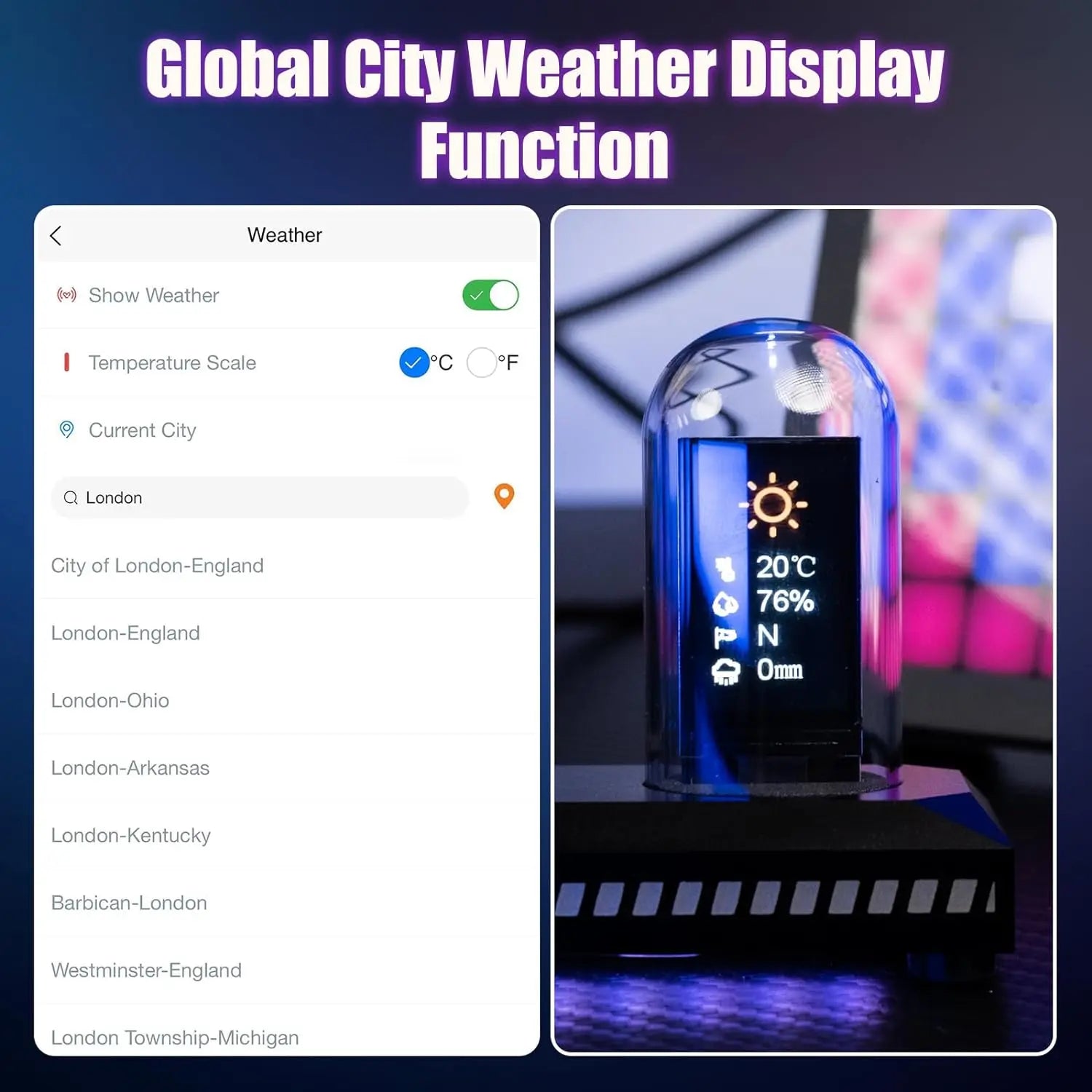 Customizable Digital Tube Clock Display