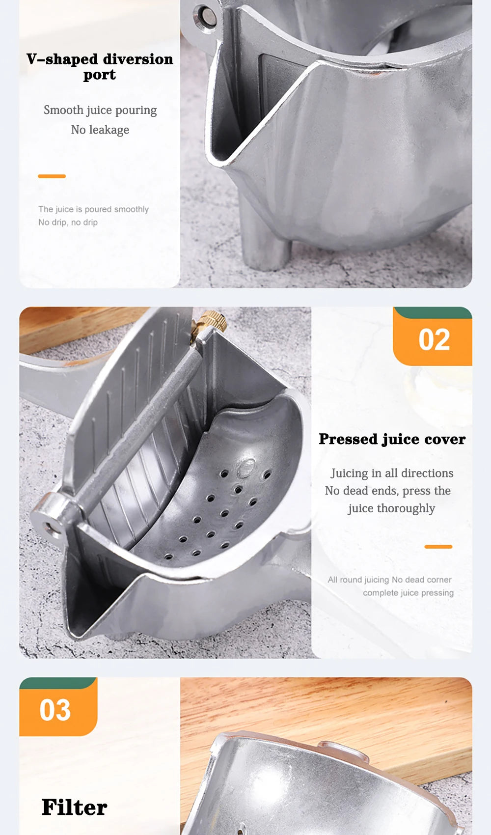 The Awesome Juice Press - Heavy Duty Fruit press for Juicing Fruits and Ricing Veggies